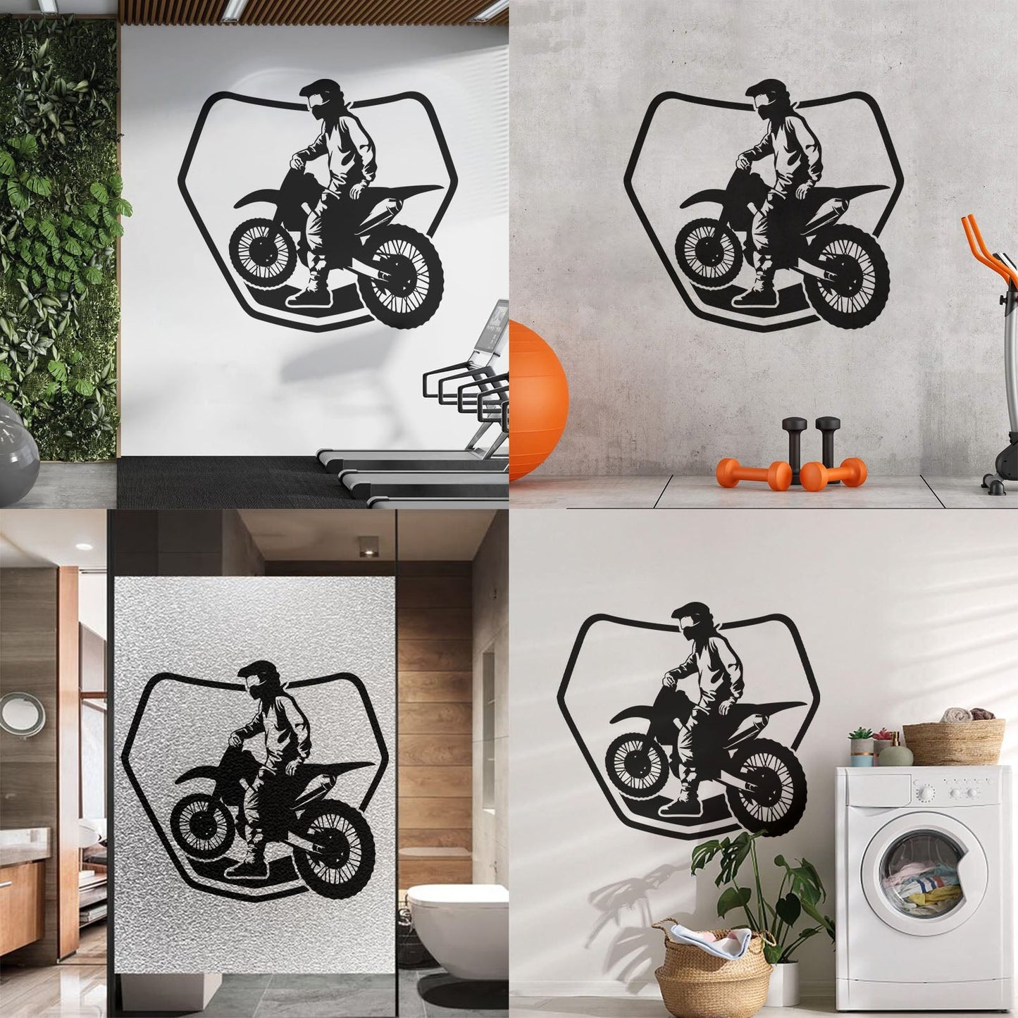 Fine Carving Stickers Bike Biker Drive Speed Race Track Motorcycle Glass Stickers
