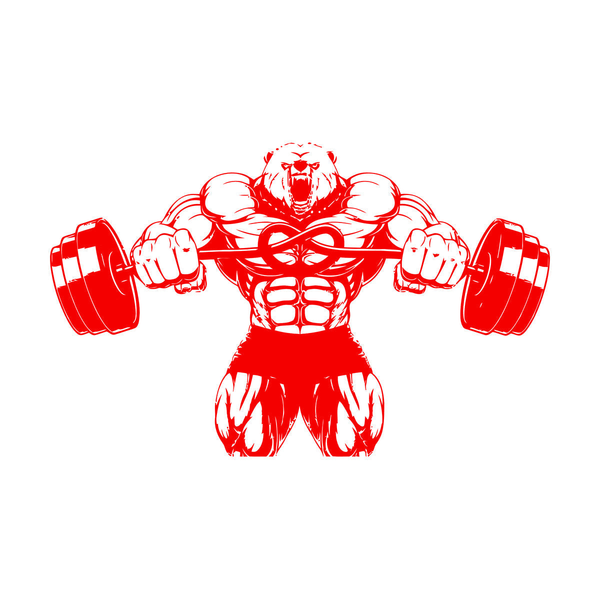 Wall Stickers Bear Rod Muscle Strength Sports Power Gymnastics Store Decoration