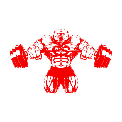 Wall Stickers Bear Rod Muscle Strength Sports Power Gymnastics Store Decoration