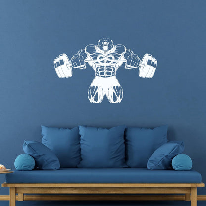 Wall Stickers Bear Rod Muscle Strength Sports Power Gymnastics Store Decoration
