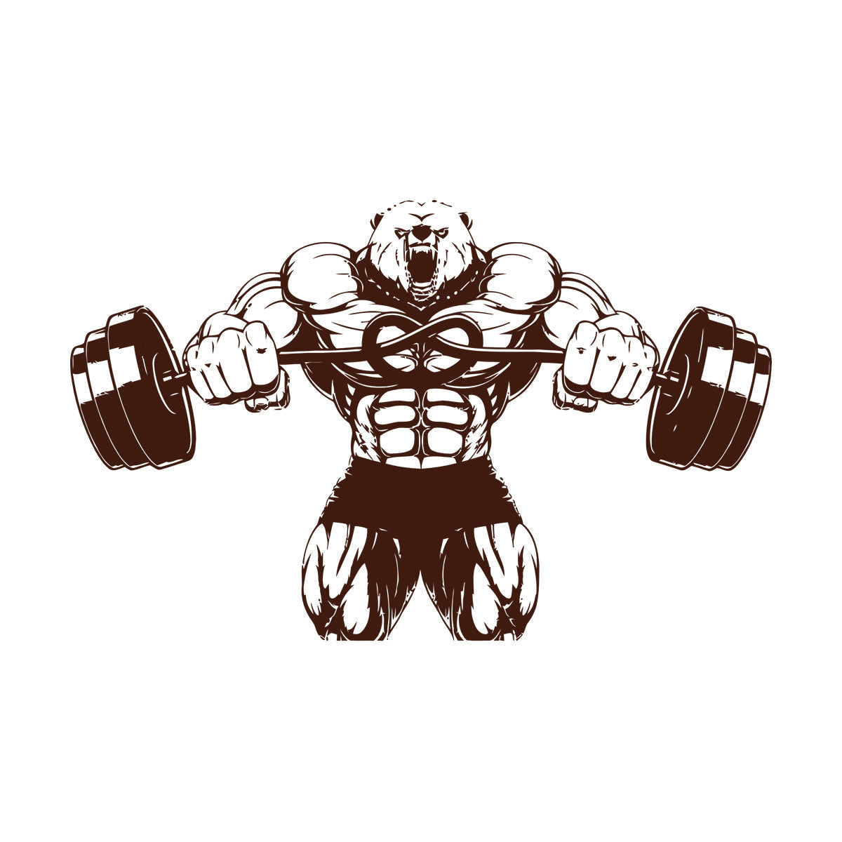 Wall Stickers Bear Rod Muscle Strength Sports Power Gymnastics Store Decoration