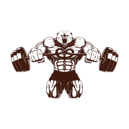 Wall Stickers Bear Rod Muscle Strength Sports Power Gymnastics Store Decoration