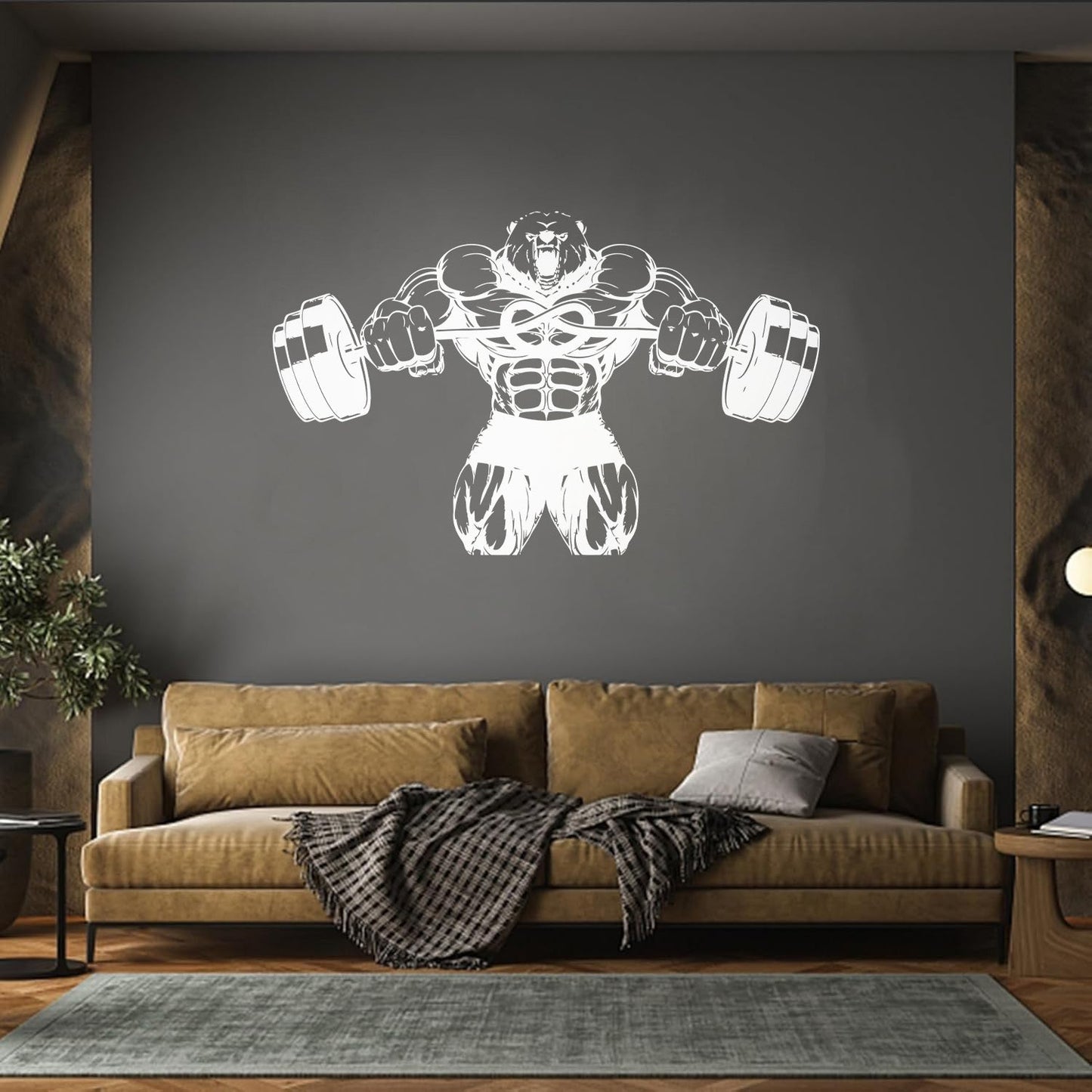Wall Stickers Bear Rod Muscle Strength Sports Power Gymnastics Store Decoration