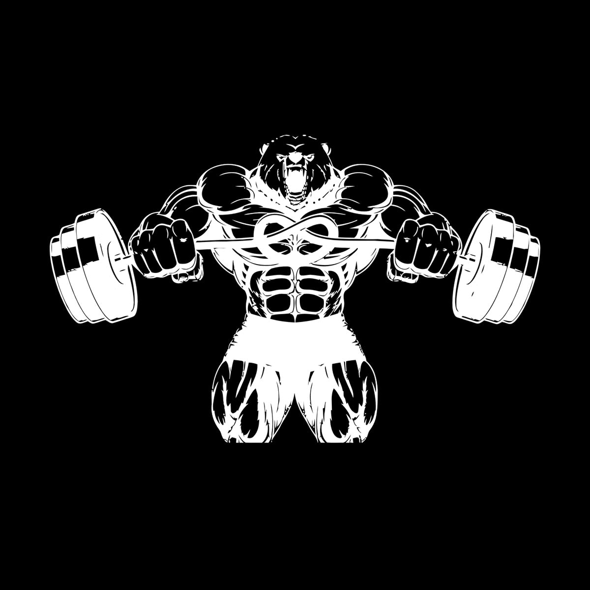 Wall Stickers Bear Rod Muscle Strength Sports Power Gymnastics Store Decoration