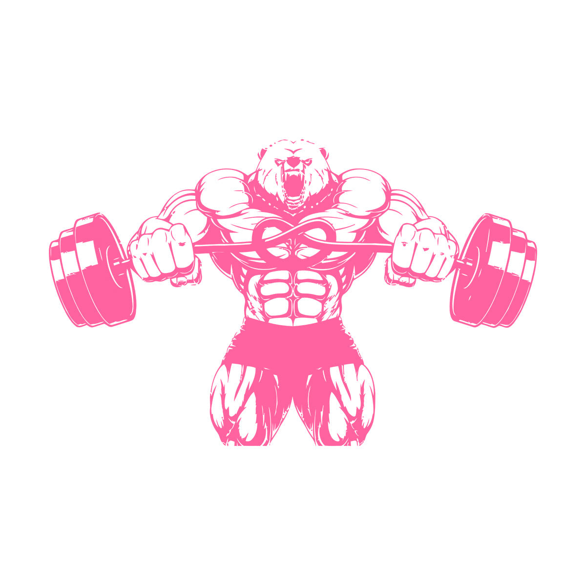 Wall Stickers Bear Rod Muscle Strength Sports Power Gymnastics Store Decoration