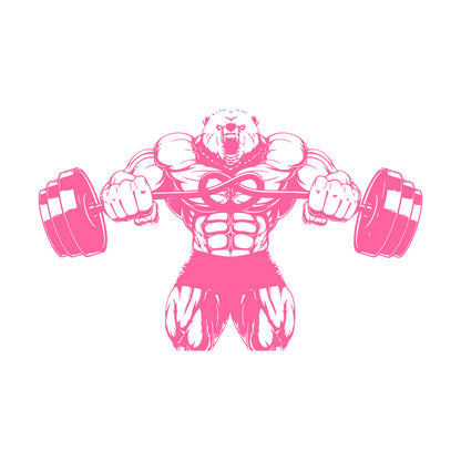Wall Stickers Bear Rod Muscle Strength Sports Power Gymnastics Store Decoration