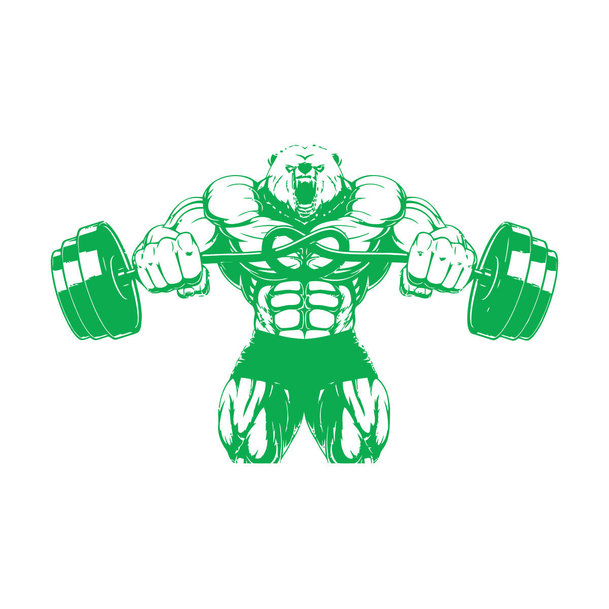 Wall Stickers Bear Rod Muscle Strength Sports Power Gymnastics Store Decoration