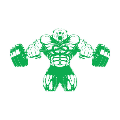 Wall Stickers Bear Rod Muscle Strength Sports Power Gymnastics Store Decoration