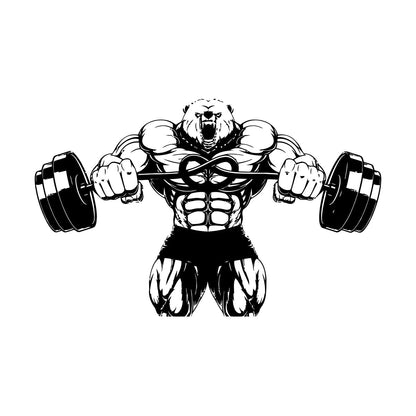 Wall Stickers Bear Rod Muscle Strength Sports Power Gymnastics Store Decoration