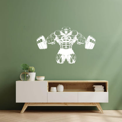 Wall Stickers Bear Rod Muscle Strength Sports Power Gymnastics Store Decoration