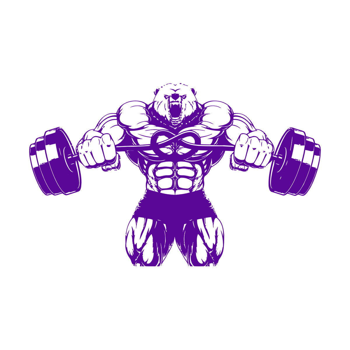 Wall Stickers Bear Rod Muscle Strength Sports Power Gymnastics Store Decoration