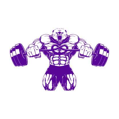 Wall Stickers Bear Rod Muscle Strength Sports Power Gymnastics Store Decoration