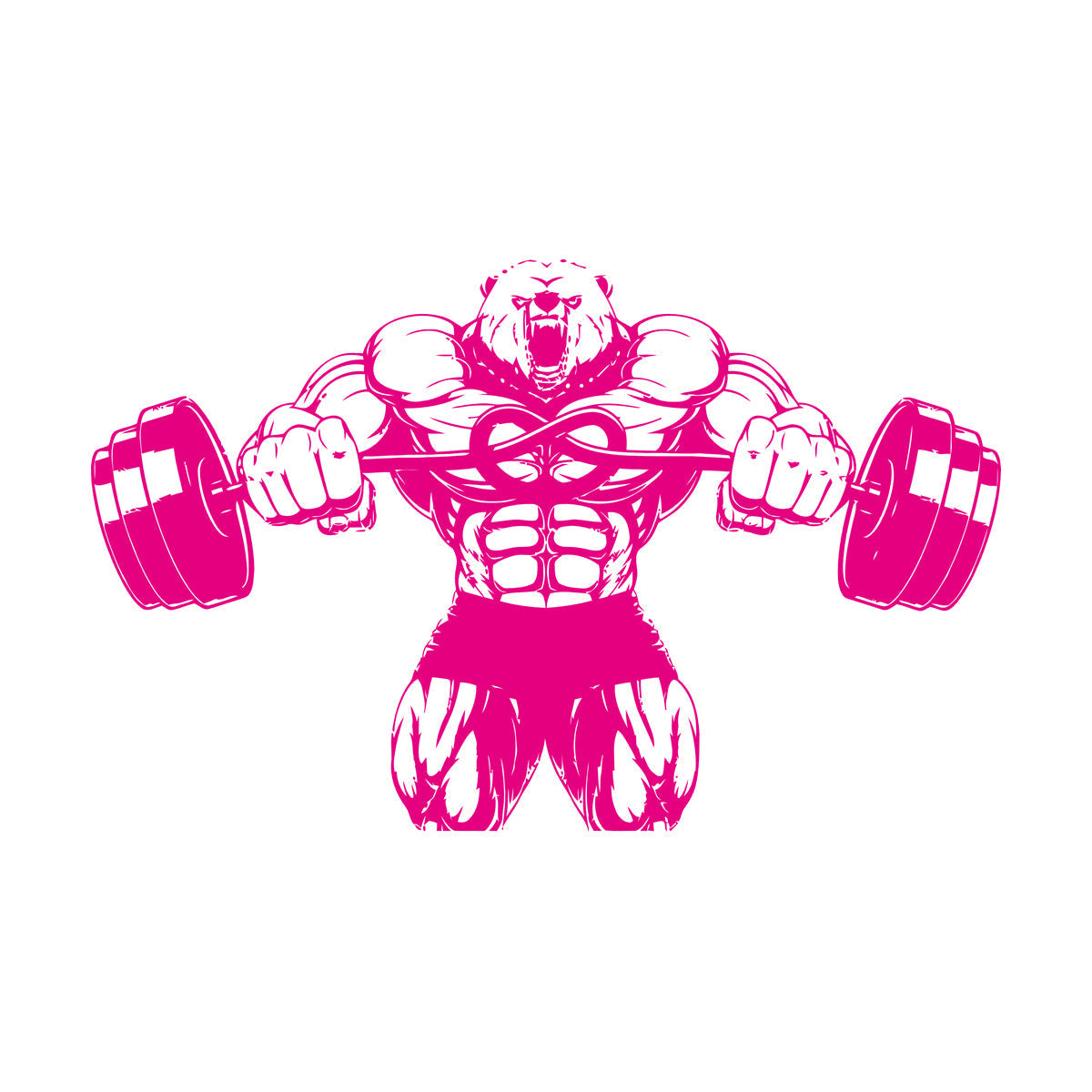 Wall Stickers Bear Rod Muscle Strength Sports Power Gymnastics Store Decoration