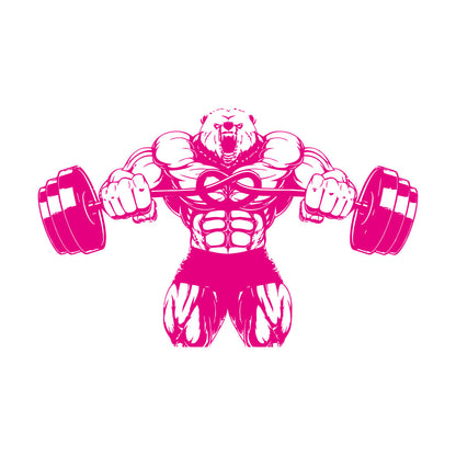 Wall Stickers Bear Rod Muscle Strength Sports Power Gymnastics Store Decoration