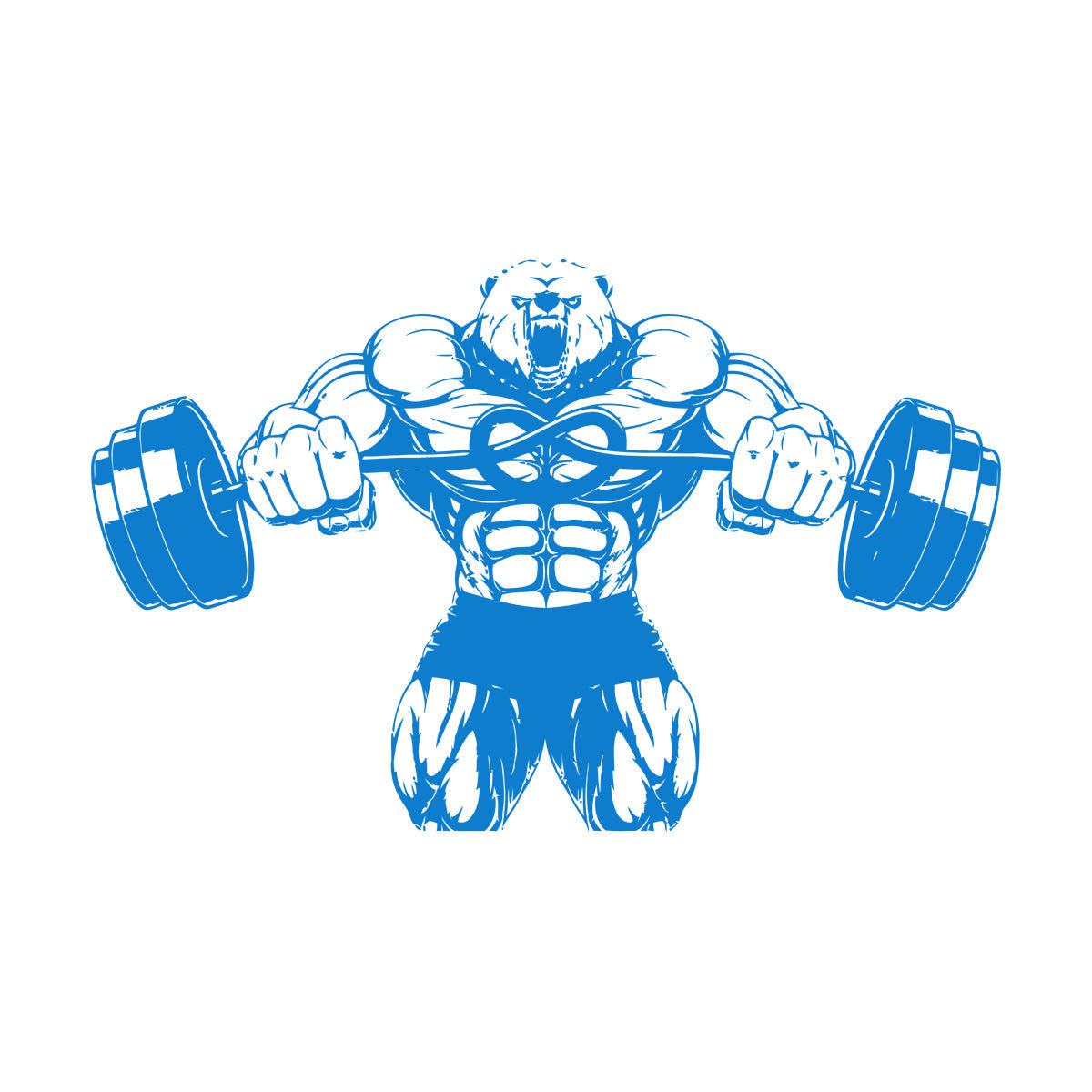 Wall Stickers Bear Rod Muscle Strength Sports Power Gymnastics Store Decoration