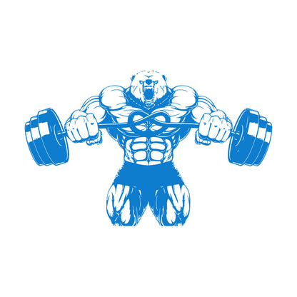 Wall Stickers Bear Rod Muscle Strength Sports Power Gymnastics Store Decoration