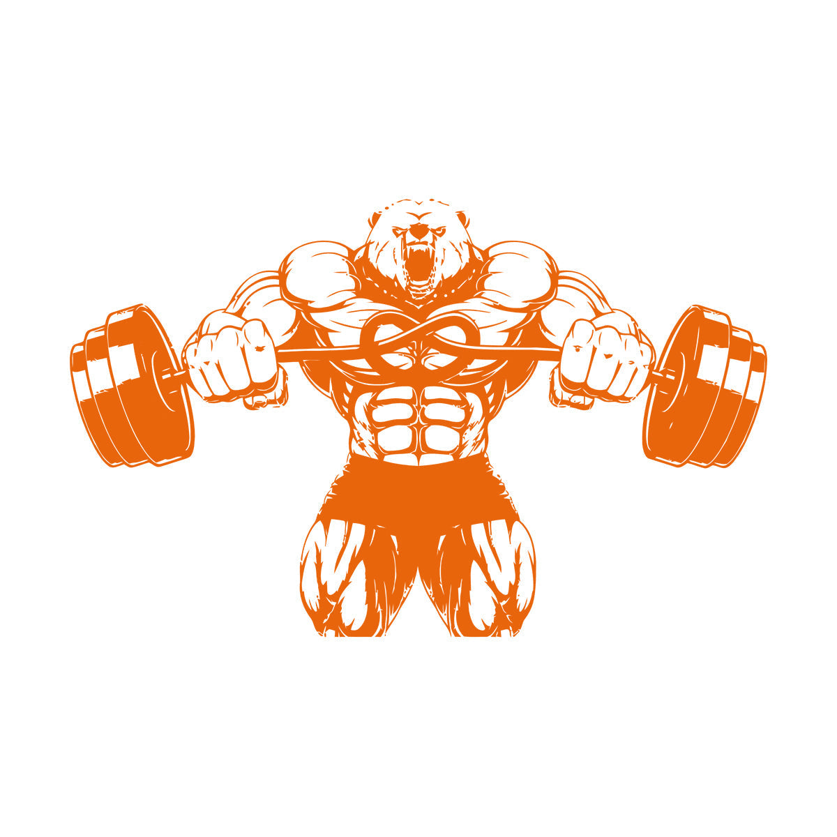 Wall Stickers Bear Rod Muscle Strength Sports Power Gymnastics Store Decoration