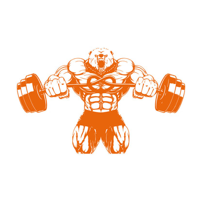 Wall Stickers Bear Rod Muscle Strength Sports Power Gymnastics Store Decoration