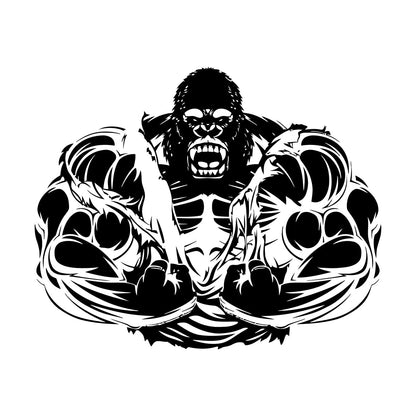 Muscles Masculinity Animals Angry Gorilla Fine Carving Decals Tattoo Culture