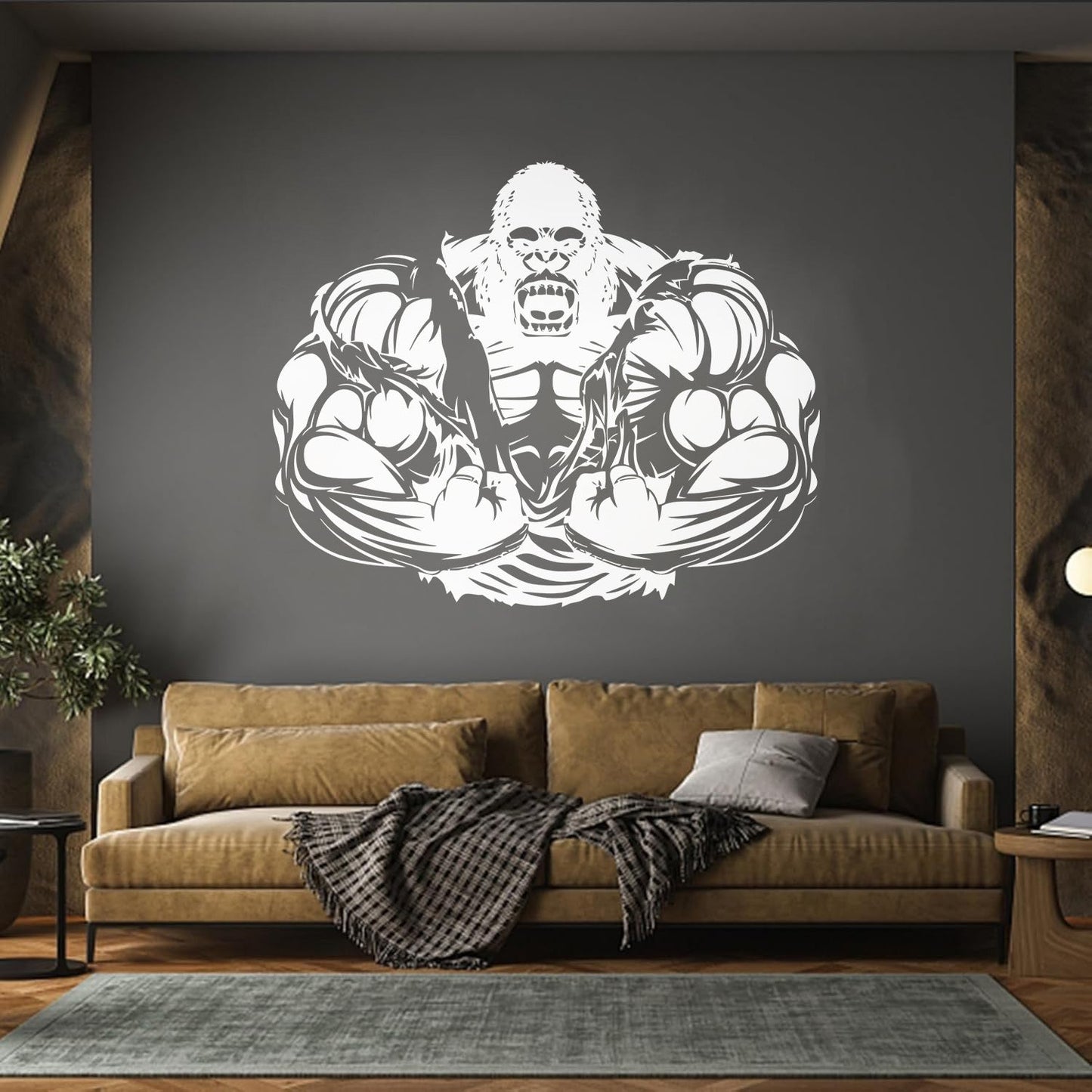 Muscles Masculinity Animals Angry Gorilla Fine Carving Decals Tattoo Culture