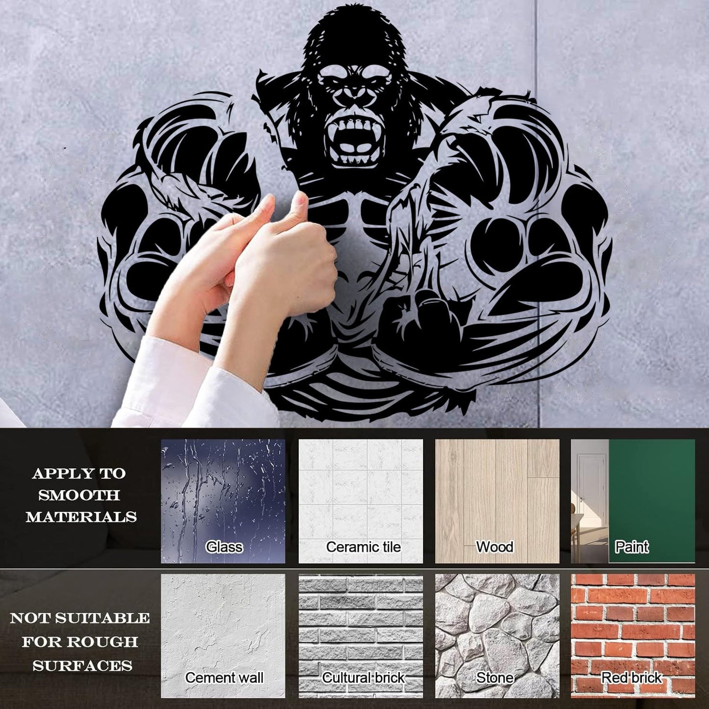 Muscles Masculinity Animals Angry Gorilla Fine Carving Decals Tattoo Culture