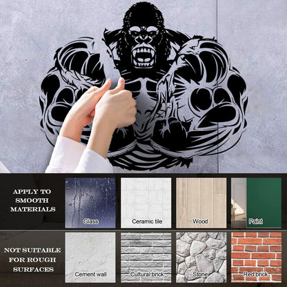 Muscles Masculinity Animals Angry Gorilla Fine Carving Decals Tattoo Culture