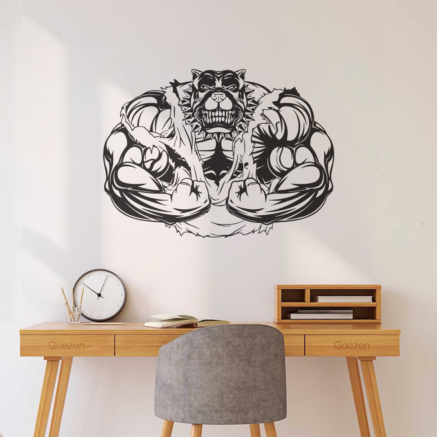 Lettering Decals Power Sport Bulldog Energy Muscles Animal Do Not Damage The Wall Surface