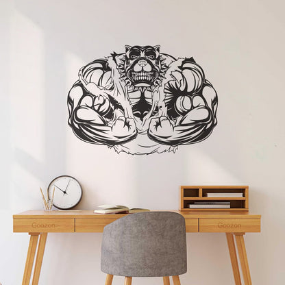 Lettering Decals Power Sport Bulldog Energy Muscles Animal Do Not Damage The Wall Surface
