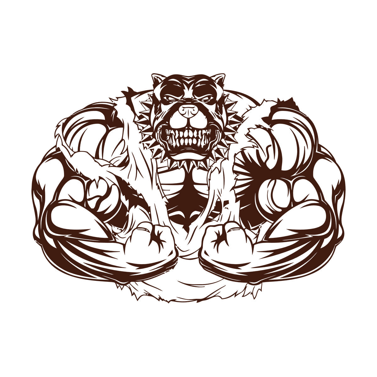 Lettering Decals Power Sport Bulldog Energy Muscles Animal Do Not Damage The Wall Surface