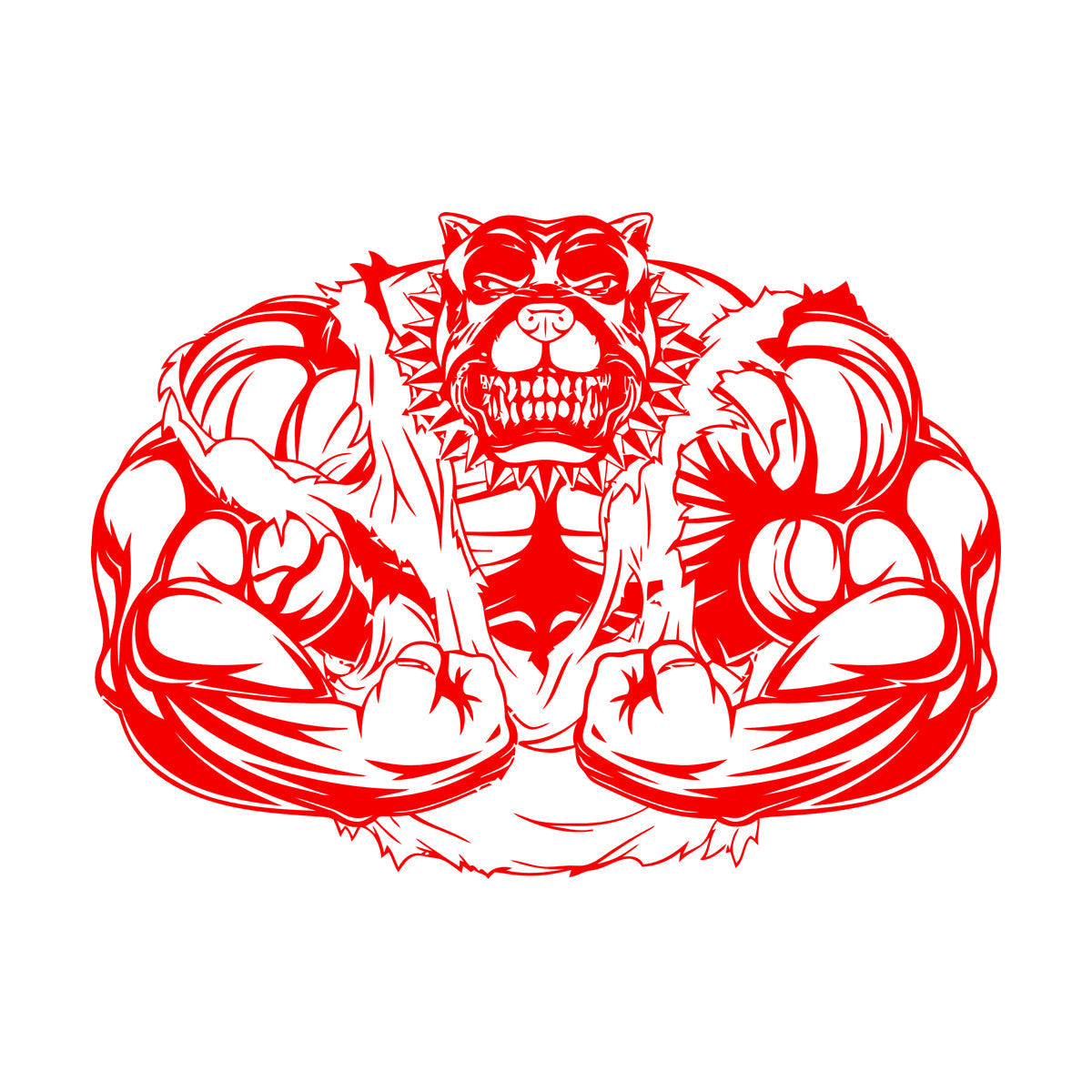 Lettering Decals Power Sport Bulldog Energy Muscles Animal Do Not Damage The Wall Surface