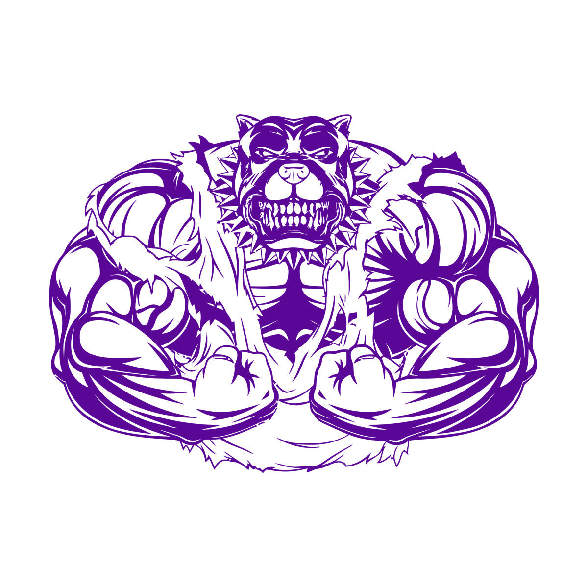 Lettering Decals Power Sport Bulldog Energy Muscles Animal Do Not Damage The Wall Surface