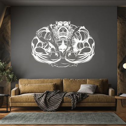 Lettering Decals Power Sport Bulldog Energy Muscles Animal Do Not Damage The Wall Surface