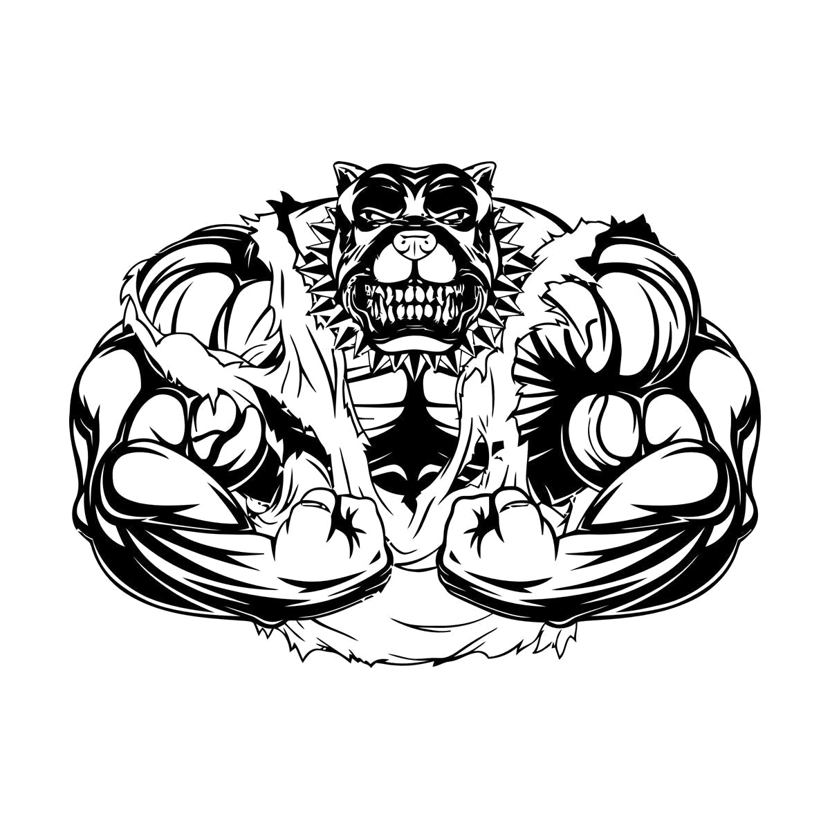 Lettering Decals Power Sport Bulldog Energy Muscles Animal Do Not Damage The Wall Surface