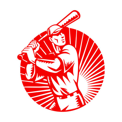 Vinyl Wall Stickers Baseball Player Sports Bat Ball Art Mural Painting