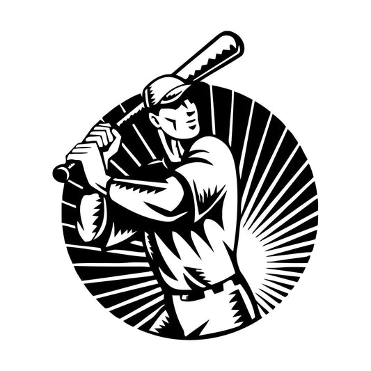 Vinyl Wall Stickers Baseball Player Sports Bat Ball Art Mural Painting