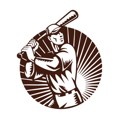 Vinyl Wall Stickers Baseball Player Sports Bat Ball Art Mural Painting