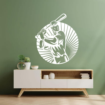Vinyl Wall Stickers Baseball Player Sports Bat Ball Art Mural Painting