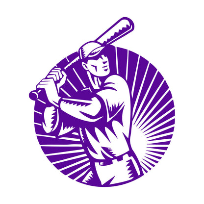 Vinyl Wall Stickers Baseball Player Sports Bat Ball Art Mural Painting