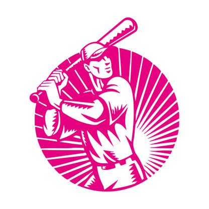 Vinyl Wall Stickers Baseball Player Sports Bat Ball Art Mural Painting