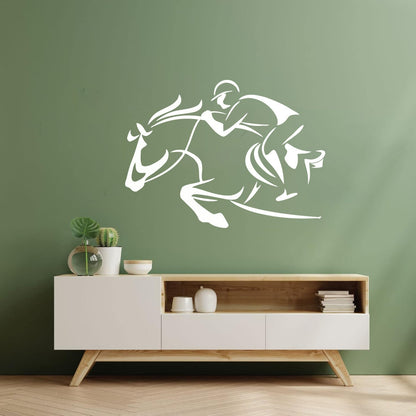 Vinyl Wall Decals Rider Horse Racing Horseback Riding Waterproof