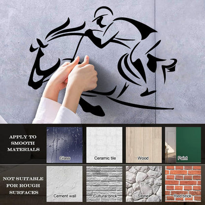 Vinyl Wall Decals Rider Horse Racing Horseback Riding Waterproof