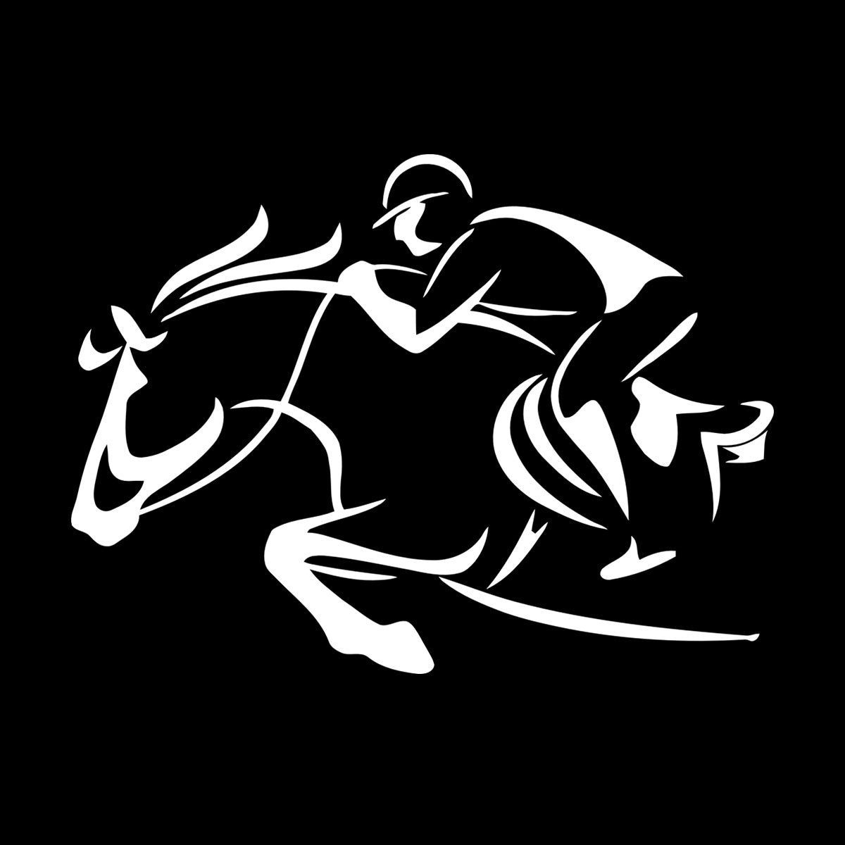Vinyl Wall Decals Rider Horse Racing Horseback Riding Waterproof