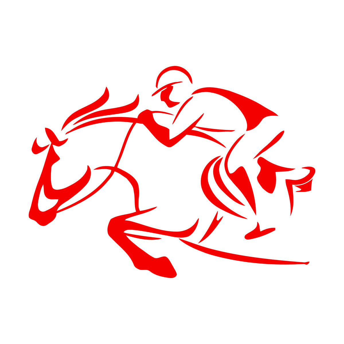 Vinyl Wall Decals Rider Horse Racing Horseback Riding Waterproof