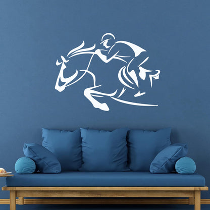 Vinyl Wall Decals Rider Horse Racing Horseback Riding Waterproof