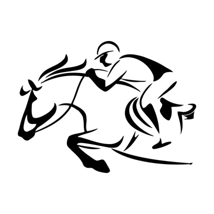 Vinyl Wall Decals Rider Horse Racing Horseback Riding Waterproof