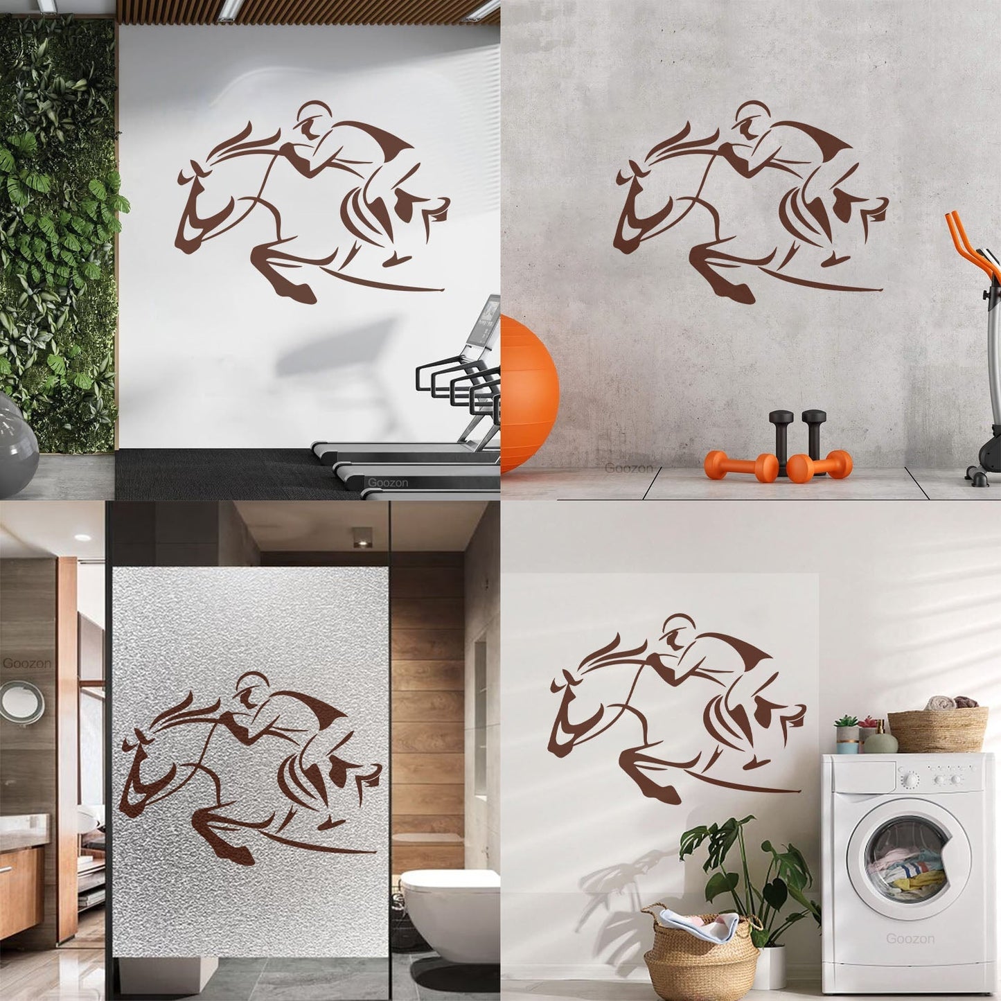 Vinyl Wall Decals Rider Horse Racing Horseback Riding Waterproof