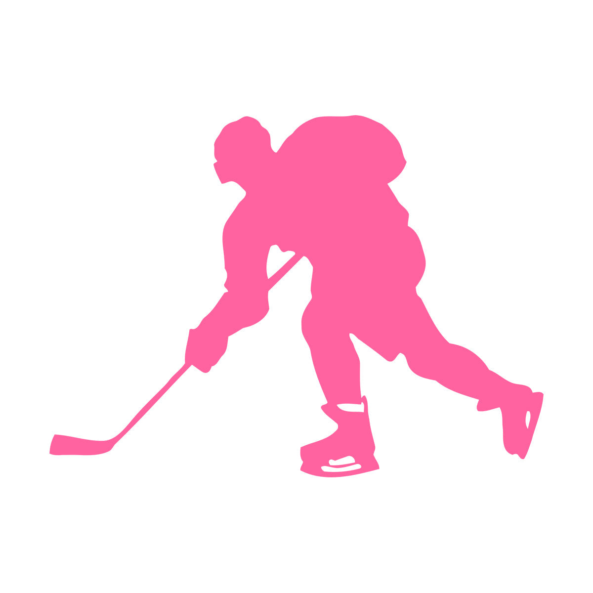 Hockey Player Sport Child Man Cave Vinyl Art Sticker Glass Stickers