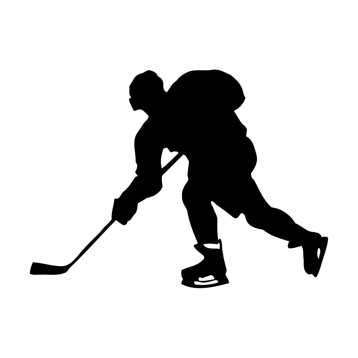 Hockey Player Sport Child Man Cave Vinyl Art Sticker Glass Stickers