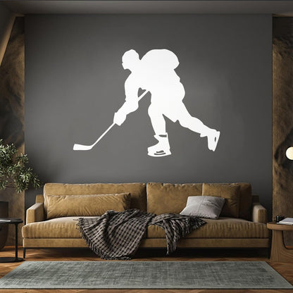 Hockey Player Sport Child Man Cave Vinyl Art Sticker Glass Stickers