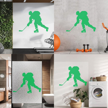 Hockey Player Sport Child Man Cave Vinyl Art Sticker Glass Stickers